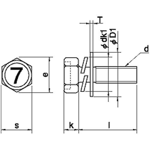 SUNCO 組込みねじ 7マーク小形アプセット細目