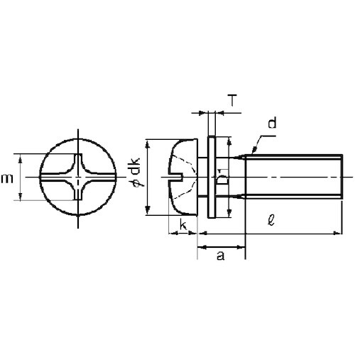 SUNCO 組込みねじ (+−)ナベP=1(鉄(ま