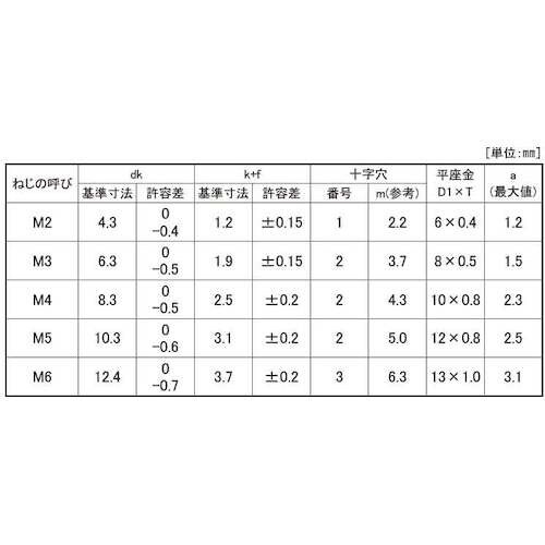 SUNCO 組込みねじ (+)バインドP=1(鉄(