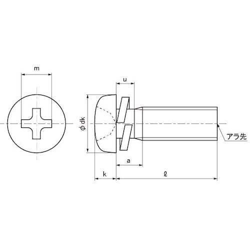 SUNCO 組込みねじ ピタック(+)ナベP=2(
