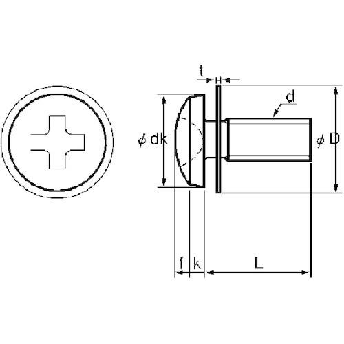 SUNCO 組込みねじ (+)バインドI=1(鉄(