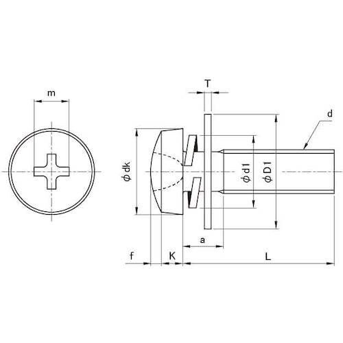SUNCO 組込みねじ (+)バインドP=3(鉄(