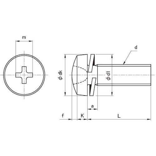 SUNCO 組込みねじ (+)バインドP=2(鉄(