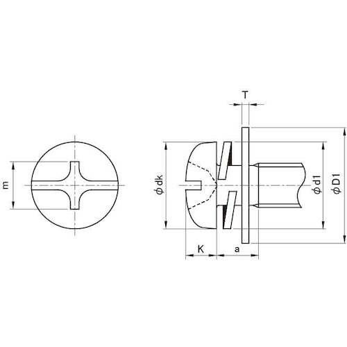SUNCO 組込みねじ (+−)ナベP=4(鉄(ま
