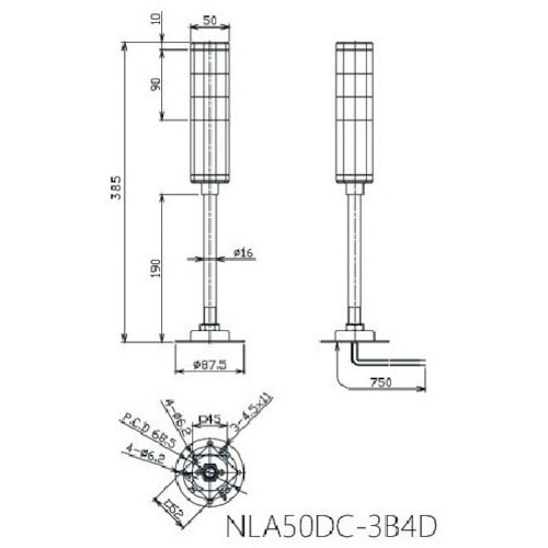 NIKKI 積層式アラームライト NLA50シリー