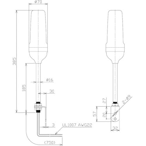 NIKKI 導光柱式アラームライト NLA70シリ