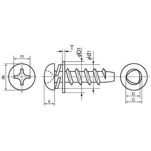 SUNCO 三価ホワイト PタイプナベP=4 3×