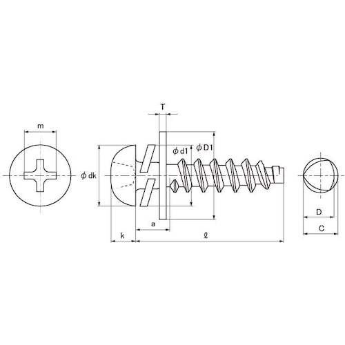 SUNCO 三価ホワイト BタイプナベP=3 2×