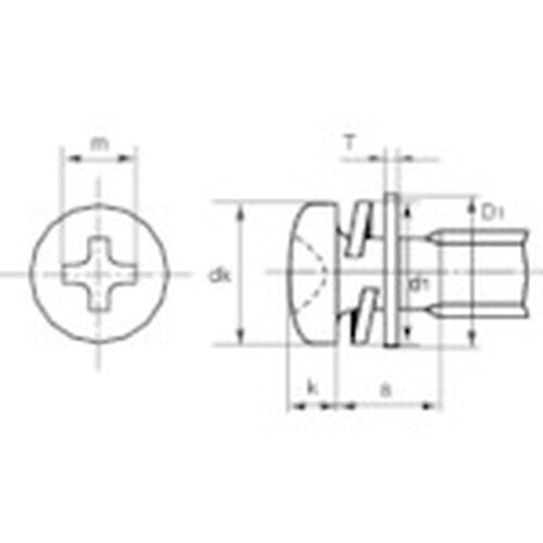 TRUSCO 十字穴付アプセット組込 P=3 三価