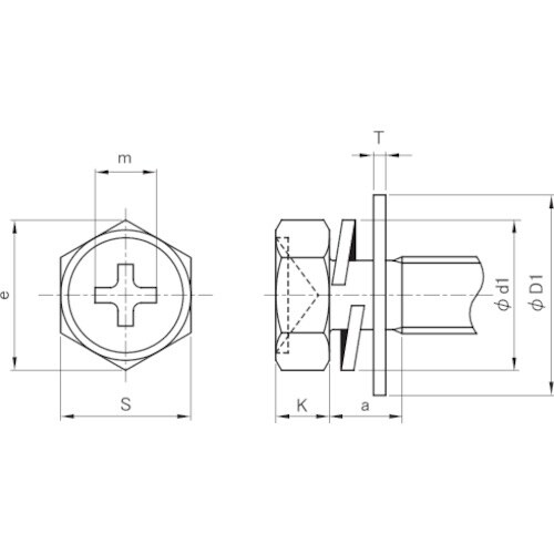 TRUSCO 座金・バネ座金組込十字穴付ボルト(ス
