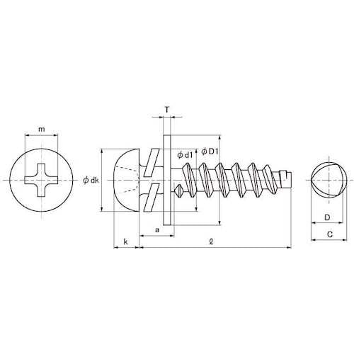 SUNCO クロメ−ト BタイプナベP=3 3×8