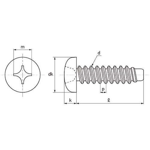 SUNCO クローム (+)B0ナベ 3×8 (2