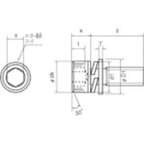 TRUSCO 座金組込六角穴付ボルト P=3 ステ
