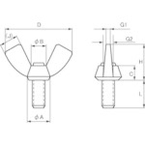 TRUSCO 冷間蝶ボルト 2種 三価白 5X12