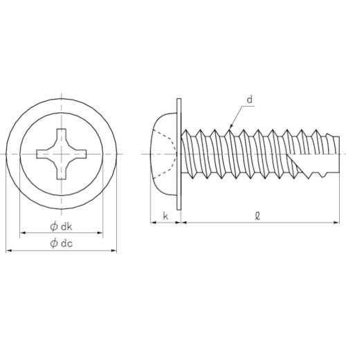 TRUSCO (+)ナベワッシャーヘッドタッピンね