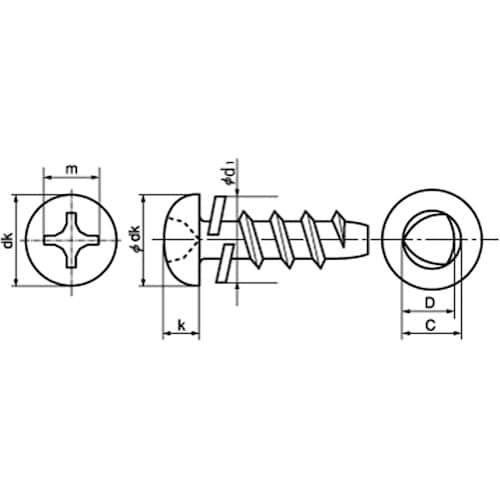 SUNCO 三価ホワイト PタイプナベP=2 2×