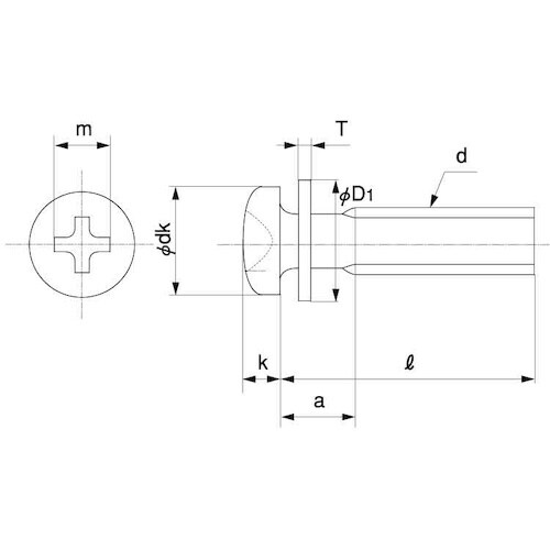 SUNCO 組込みねじ (+)ナベPK=1(鉄(ま