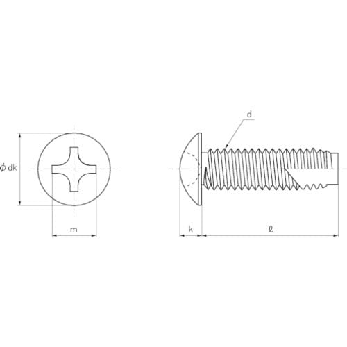 TRUSCO トラス頭タッピングねじ 3種溝付C1