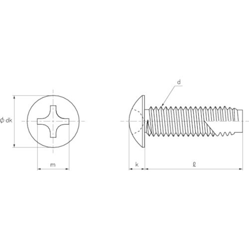 TRUSCO トラス頭タッピングねじ 3種溝付C1