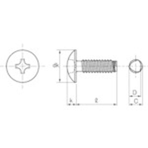 TRUSCO トラス頭低トルクねじ 三価白 Sタイ