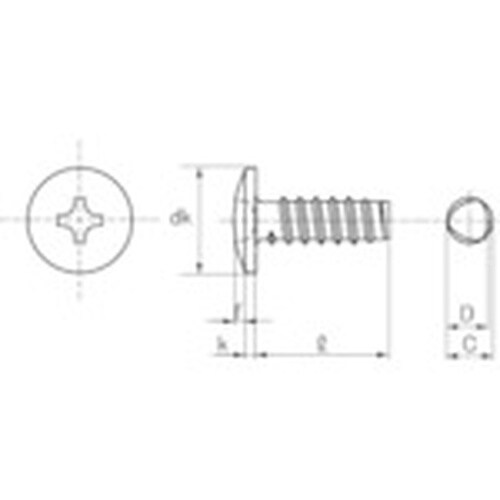 TRUSCO バインド頭低トルクねじ 三価白 Bタ