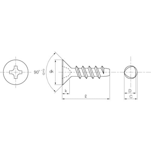TRUSCO 皿頭低トルクねじ 三価白 Pタイプ