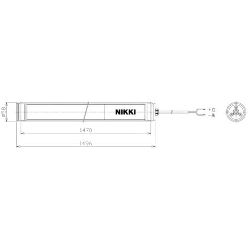 NIKKI 筒形防水LED照明 DC24V(3mコ