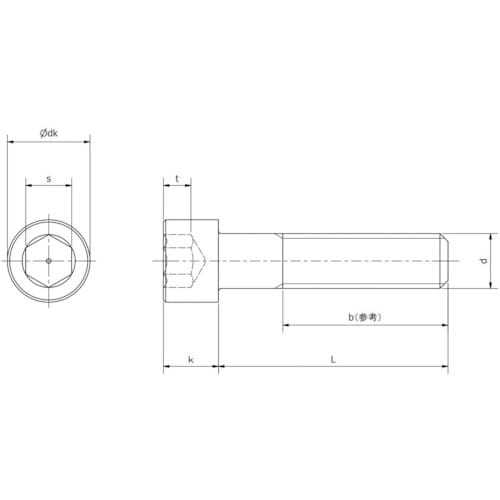 YAHATA 六角穴付きボルト半ねじ 黒色酸化被膜