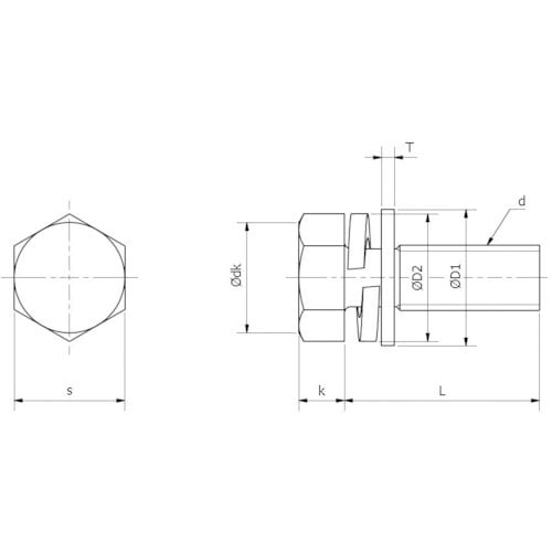 YAHATA 座金組込トリーマボルト P−3 三価