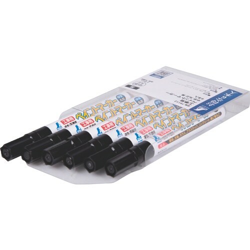 シンワ 工事用 ペイントマーカー 中字 丸芯 黒