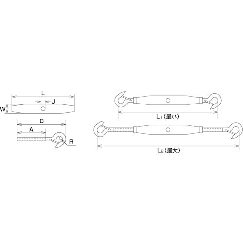 水本 パイプターンバックル(フック&フック)外れ止