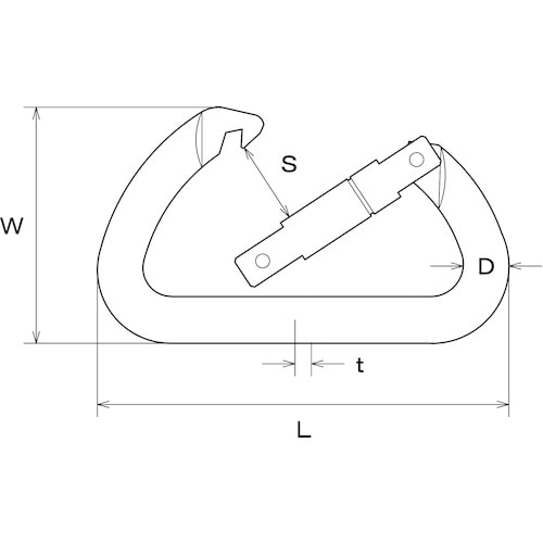 水本 アルミカラビナ(環なし)(シルバー) 線径1