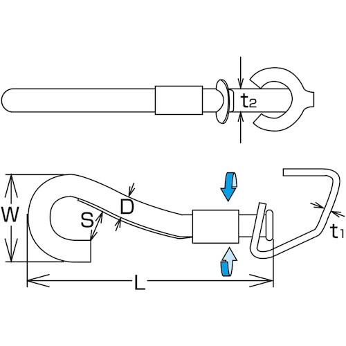 水本 ワンタッチスナップ 線径8mm長さ86mm
