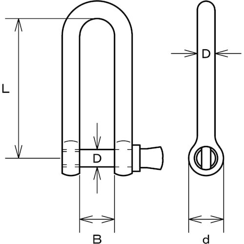 水本 ロングネジシャックル 長さ32mm 内幅8m