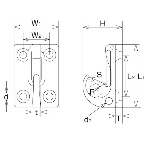 水本 ウォールフックIP型 32mm×44mm