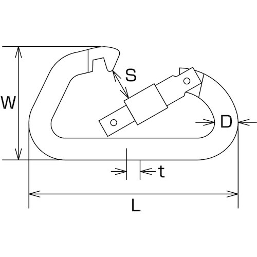 水本 アルミカラビナ(環付)(ブルー) 線径11m