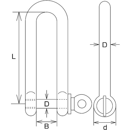 水本 ロングネジシャックル 長さ80mm 内幅20