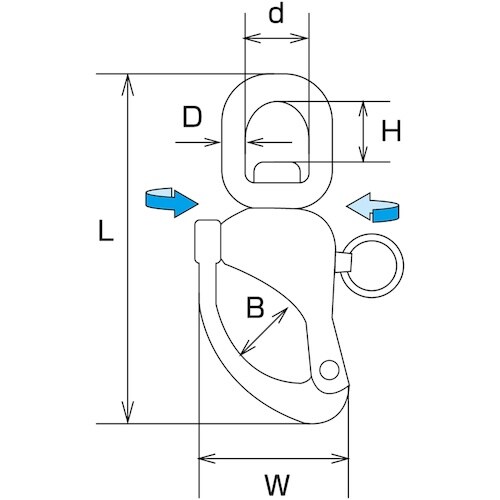 水本 スナップシャックル 全長68.5mm