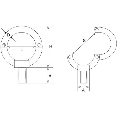 水本 オープンアイボルト(ミリネジ) 捻径M−6