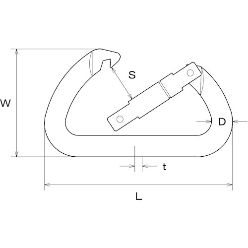 水本 アルミカラビナ(環なし)(ブルー) 線径12