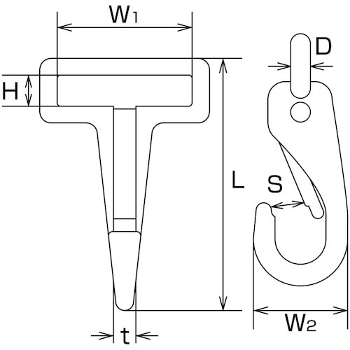 水本 チェーン用パーツ 固定ベルトフック 長さ65