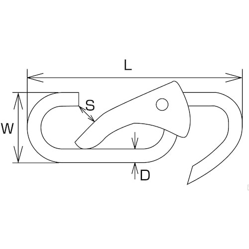水本 スナップフックWD型 線径5mm長さ80mm