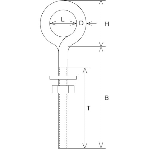 水本 ロングアイボルト(ミリネジ) 捻長30mm