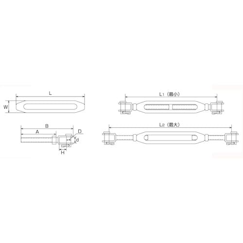 水本 枠式ターンバックル(J&J) 捻子径3分