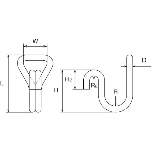 水本 ワイヤーフックBFTN型 全長65mm×幅2