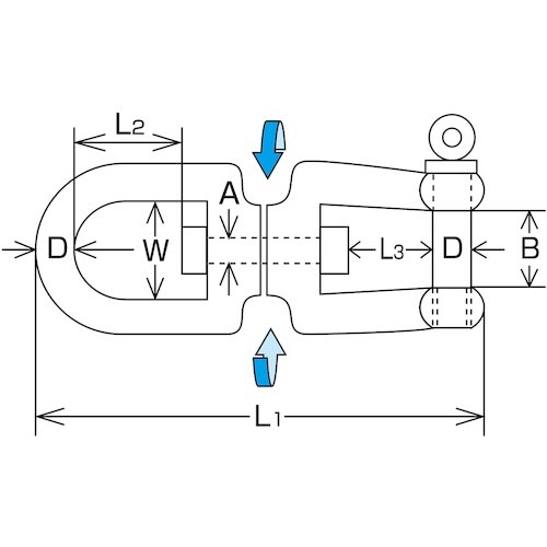 水本 シングルシャックル 全長115mm