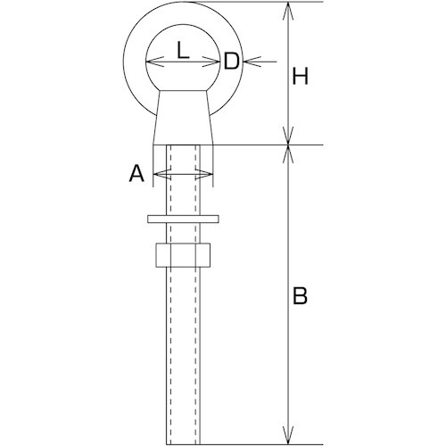 水本 K型ロングアイボルト(ブネジ) 捻径W−3/