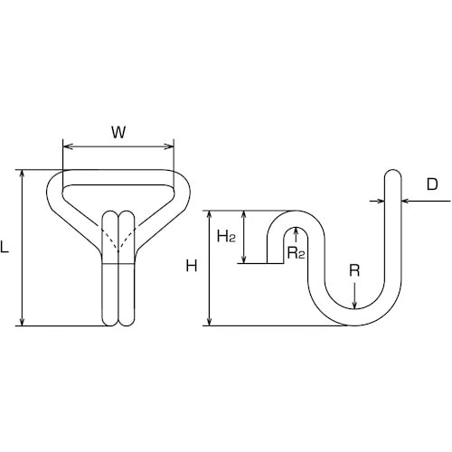 水本 ワイヤーフックBFTN型 全長65mm×幅4