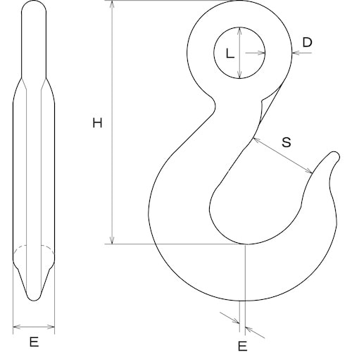 水本 重量フック(ハズレ止めなし) 0.32トン用