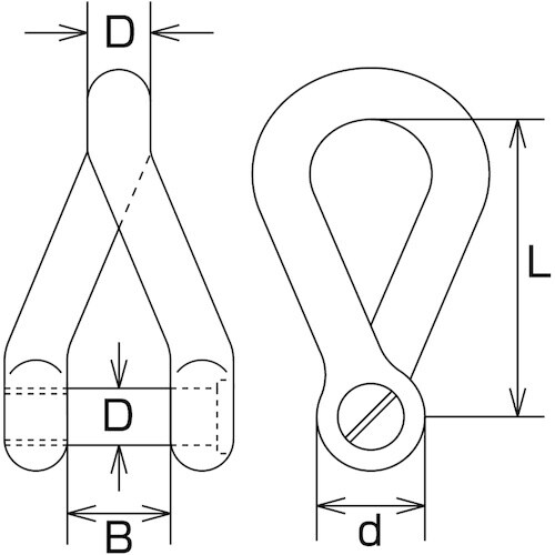 水本 沈みヒネリシャックル 呼び8mm